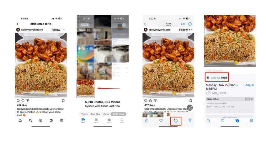 how to find any recipe with just a photo on iphone