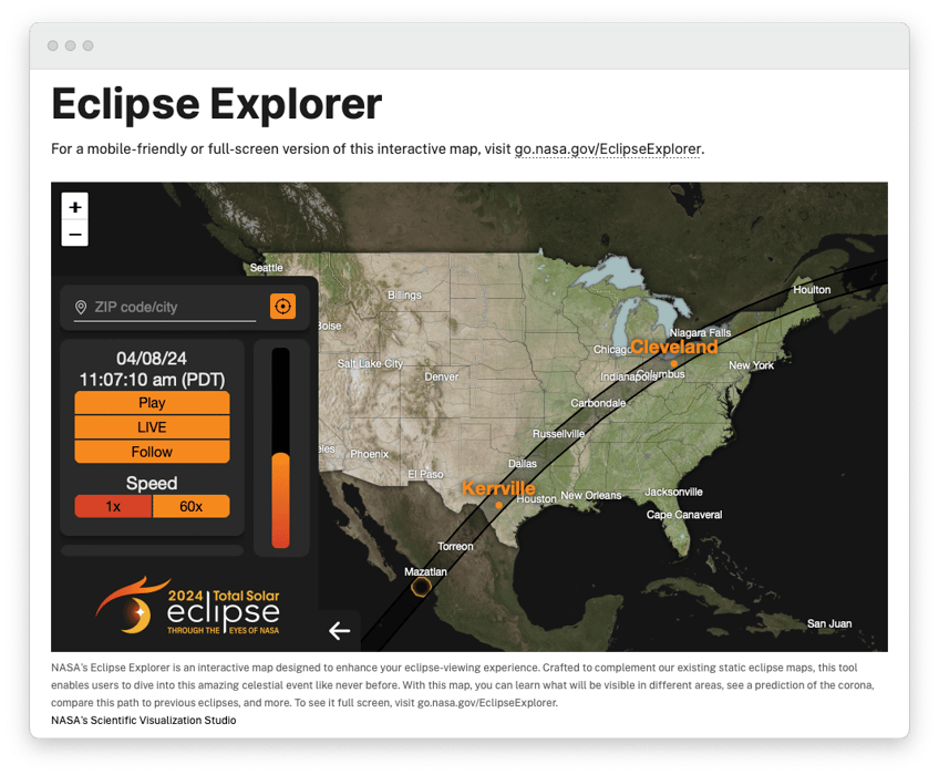 how to find out when mondays eclipse will be visible from your location