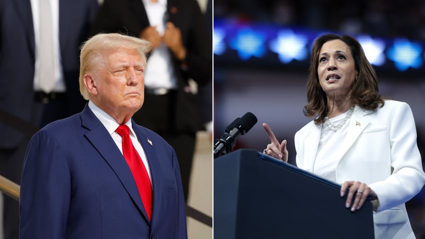 Trump Harris split image