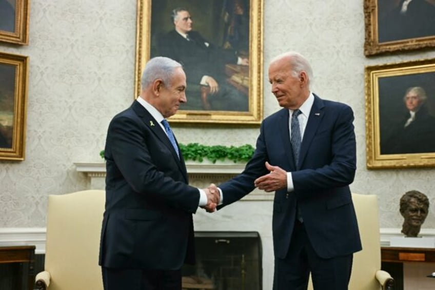 US President Joe Biden (R) and Israeli Prime Minister Benjamin Netanyahu are close allies,