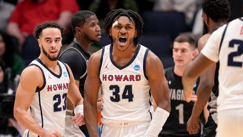 Howard's Bryce Harris celebrates