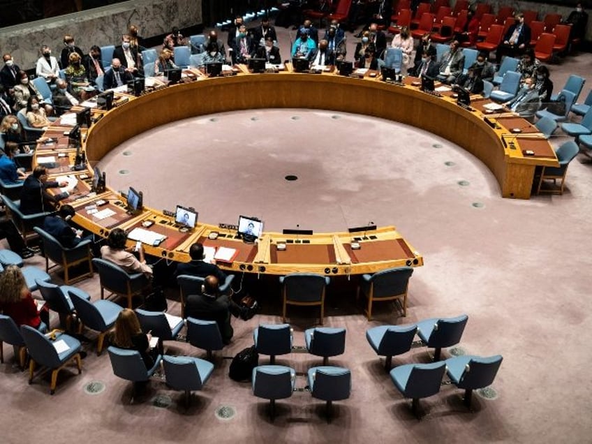 Permanent Representative of China to the United Nations, Zhang Jun, speaks during a meeting of the United Nations Security Council at the 76th UN General Assembly on September 23, 2021 in New York. (Photo by JOHN MINCHILLO/POOL/AFP via Getty Images)