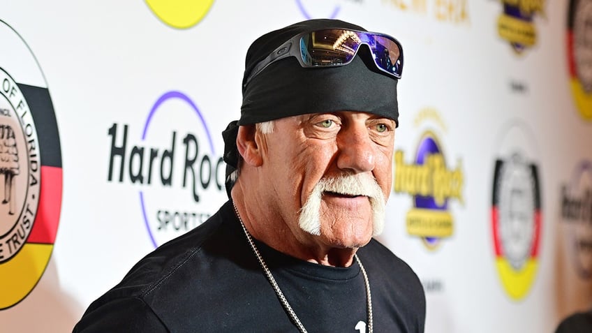 Hulk Hogan looks on red carpet