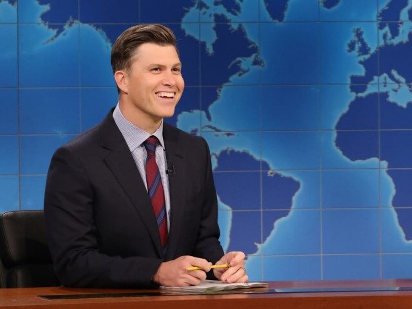 Anchor Colin Jost during Weekend Update on Saturday, January 27, 2024 -- (Photo by: Will Heath/NBC via Getty Images)