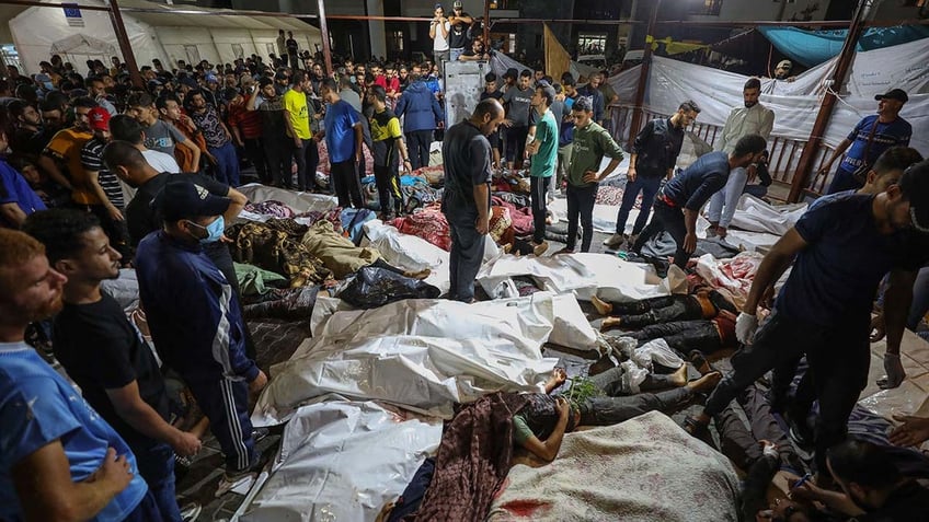 hundreds killed in blast at gaza strip hospital israel says islamic jihads failed rocket launch to blame