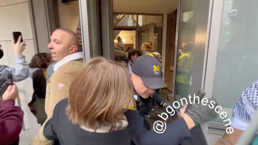 hundreds of pro palestinian protesters storm university of michigan administrative building