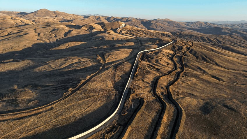 aerial view of border between turkey and iran