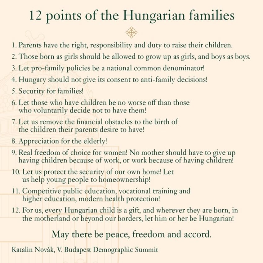 hungarian president katalin novak launches pro family manifesto