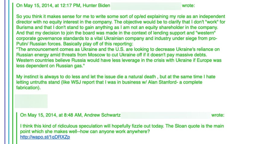 Hunter Biden email