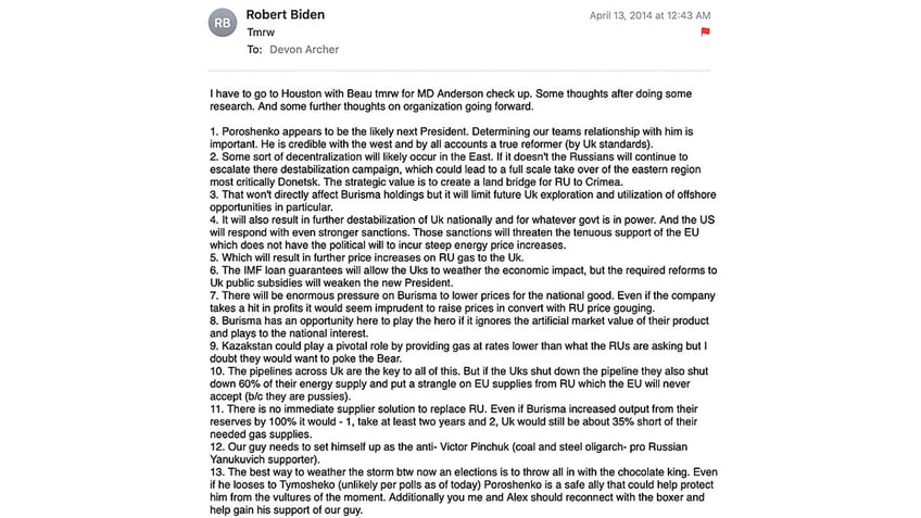 Hunter Biden email