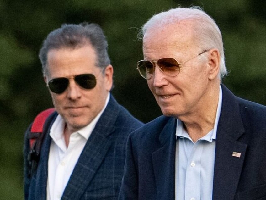 President Joe Biden, and his son Hunter Biden arrive at Fort McNair, Sunday, June 25, 2023, in Washington. The Biden's are returning from Camp David. (AP Photo/Andrew Harnik)