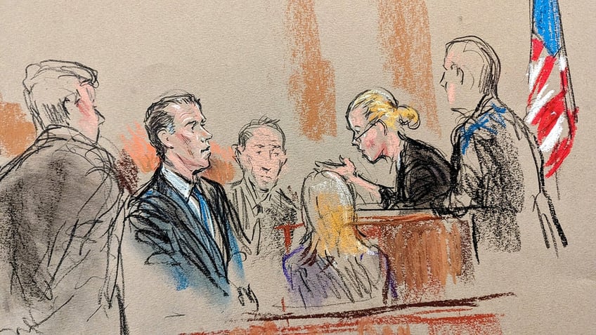 Hunter Biden seen in courtroom sketch
