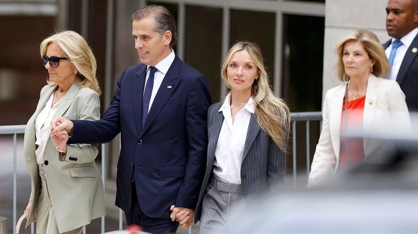 Hunter Biden, Jill Biden and Melissa Cohen Biden depart federal court.