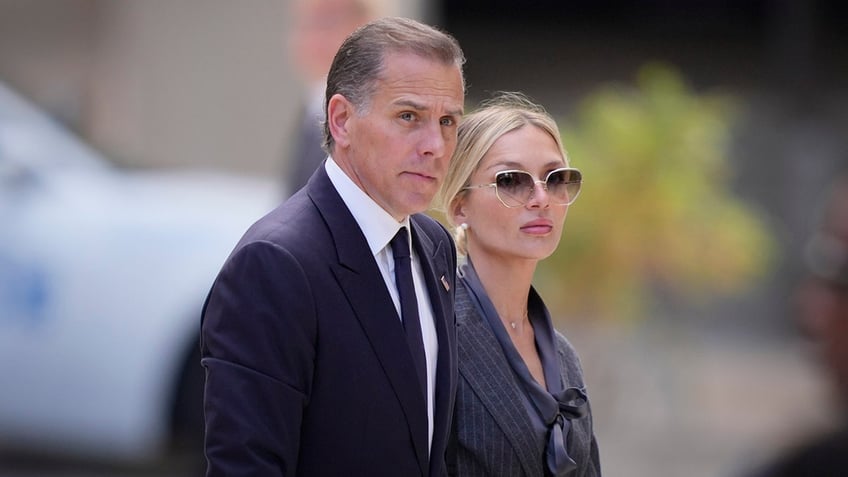 Hunter Biden and his wife, Melissa Cohen Biden, arrives at federal court