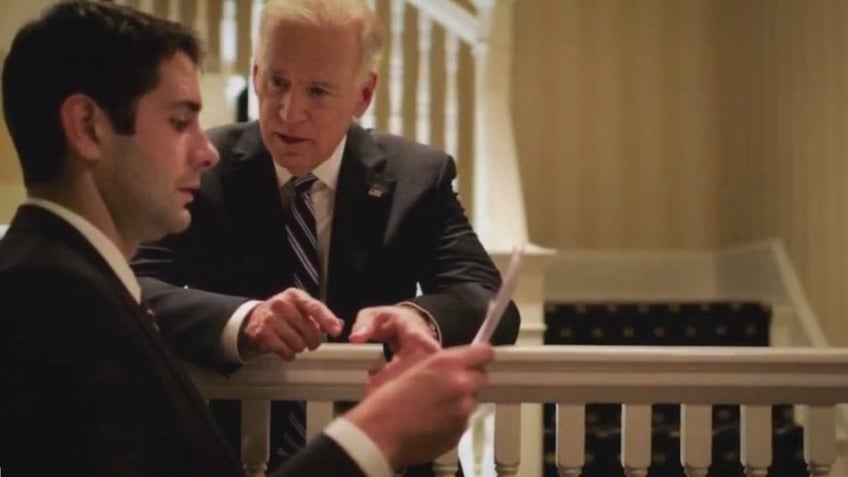 Fran Person, left, with Joe Biden 