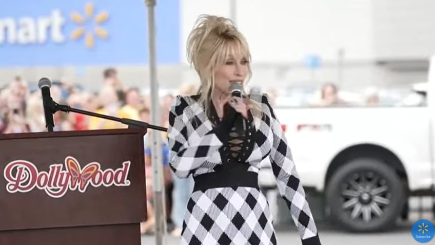 Dolly Parton at a press conference