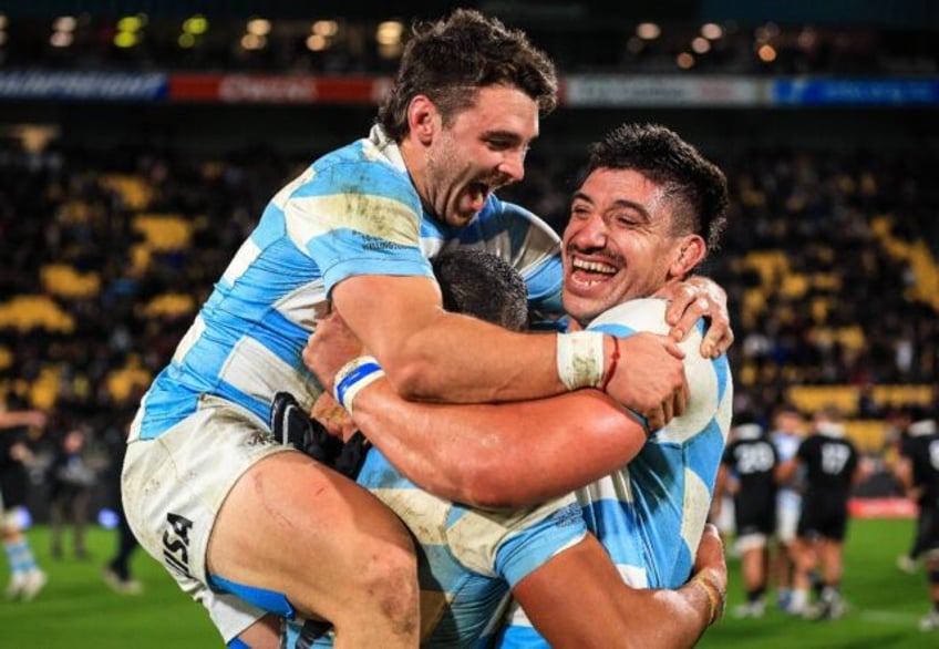 Argentina's Mateo Carreras (left) and Tomas Lavanini (right) celebrate thier historic win