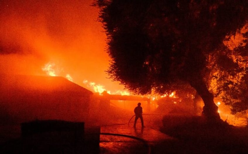 Four major fires were burning around Los Angeles