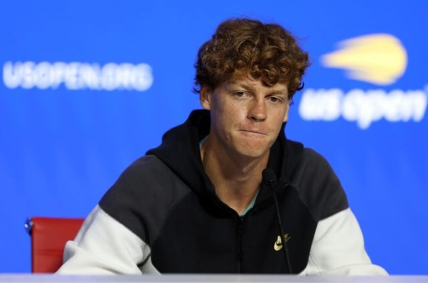 World number one Jannik Sinner of Italy speaks to the media prior to the US Open tennis ch