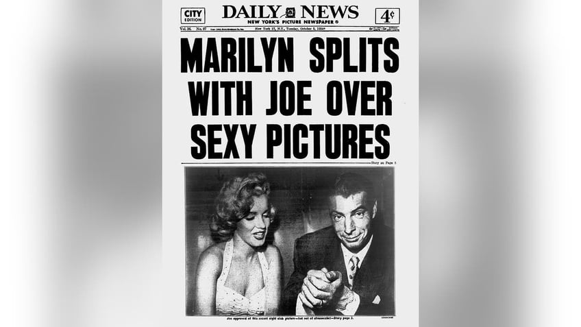 Daily News cover announcing Marilyn Monroe and Joe DiMaggio's breakup.