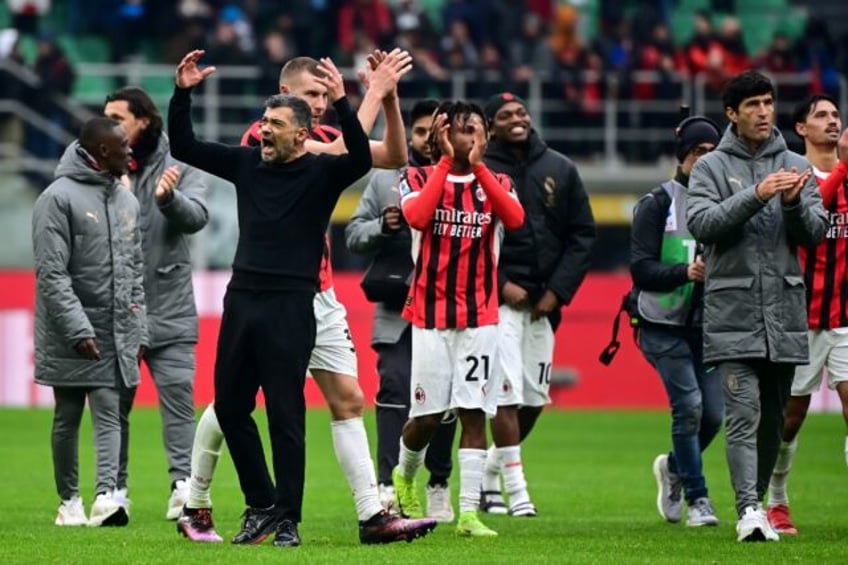 Sergio Conceicao (3rd L) took charge of AC Milan late last month