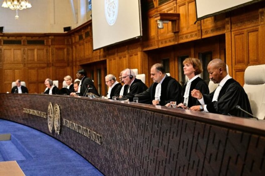 Magistrates are seen at the International Court of Justice (ICJ) as part of South Africa's