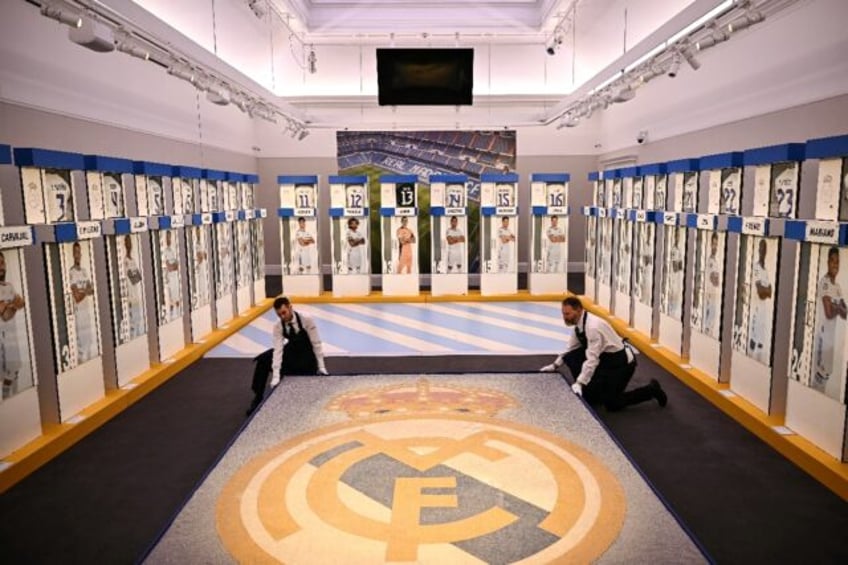 Real Madrid's old dressing-room lockers, available to buy at Sotheby's auction house in Lo