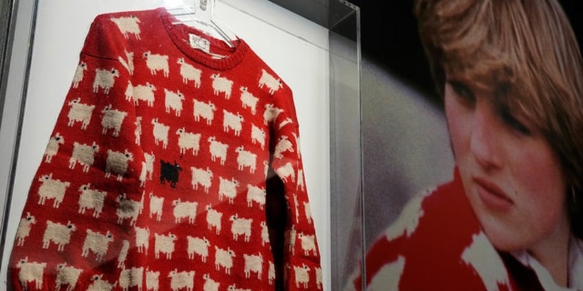 iconic red sheep sweater worn by princess diana expected to sell for over 50k at auction
