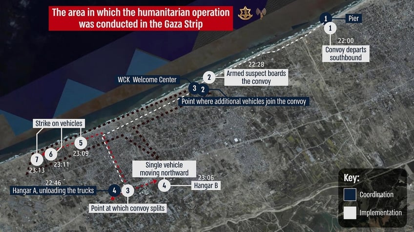 IDF graphic shows World Central Kitchen aid worker airstrike