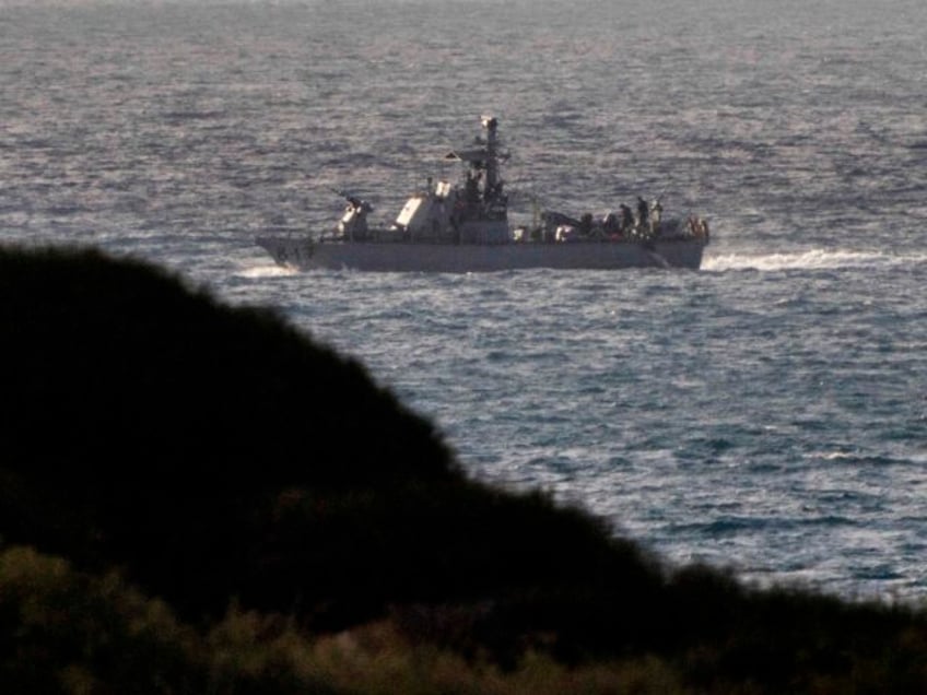 An Israeli navy vessel patrols the Mediterranean Sea, Israel, Saturday, Sept. 21, 2024. (A