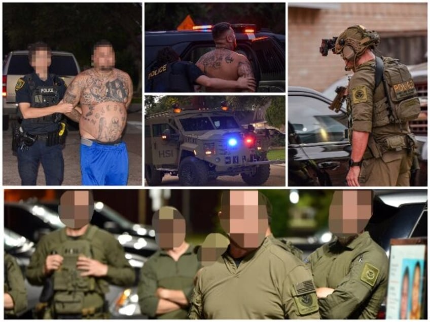 Police execute arrest warrants on federal drug trafficking indictment. (U.S. Immigration a