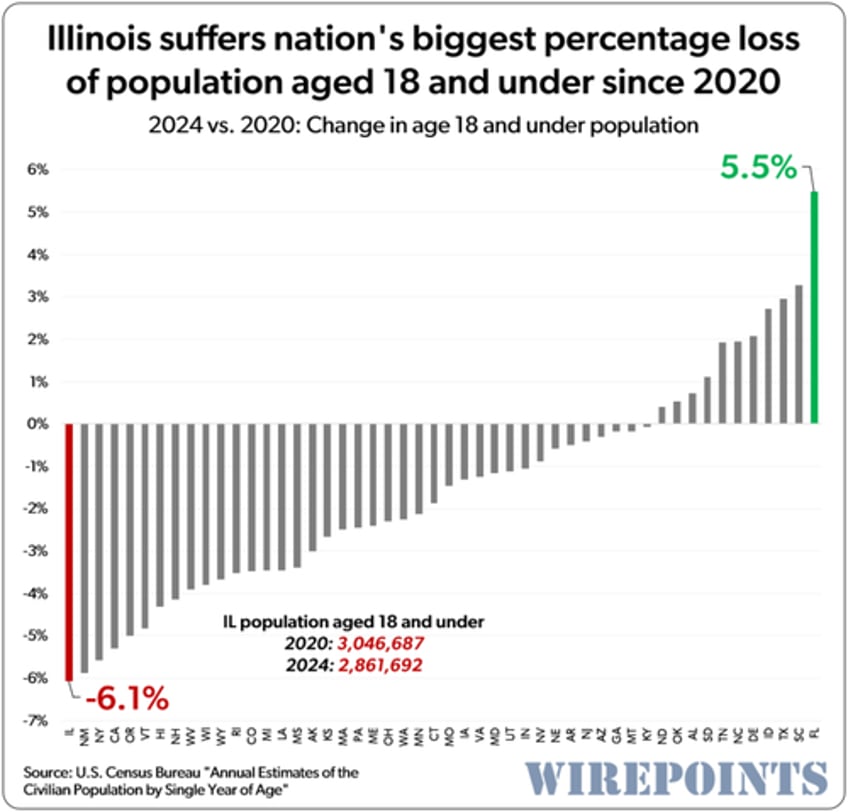 illinois disastrous demographics fewer youth a drop in working age residents and a jump in elderly 