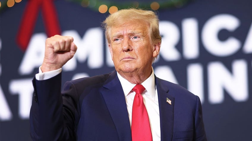 Donald Trump with fist raised