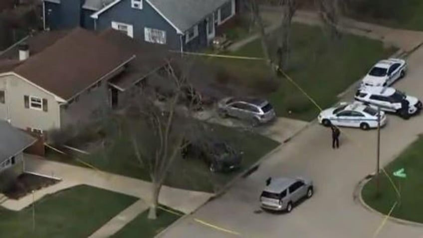 Aerial view of crime scene