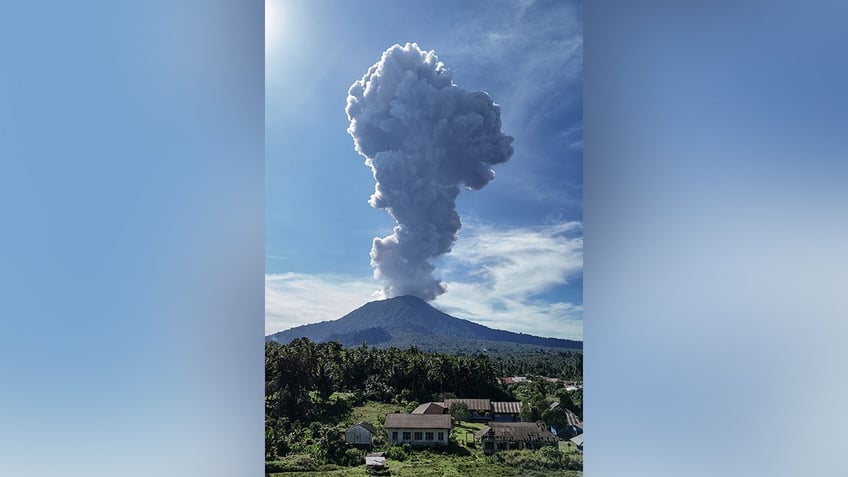 Mount Ibu Erupts