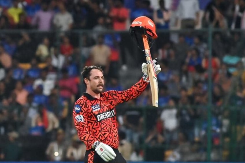 Hats off! Travis Head celebrates his 39-ball century for Sunrisers Hyderabad in their reco