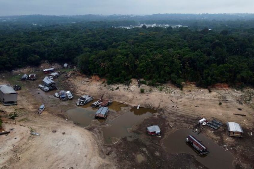 in brazils amazon rivers fall to record low levels during drought