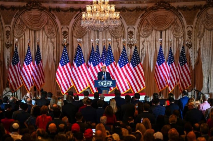 Former US President and 2024 presidential hopeful Donald Trump speaks during a Super Tuesd