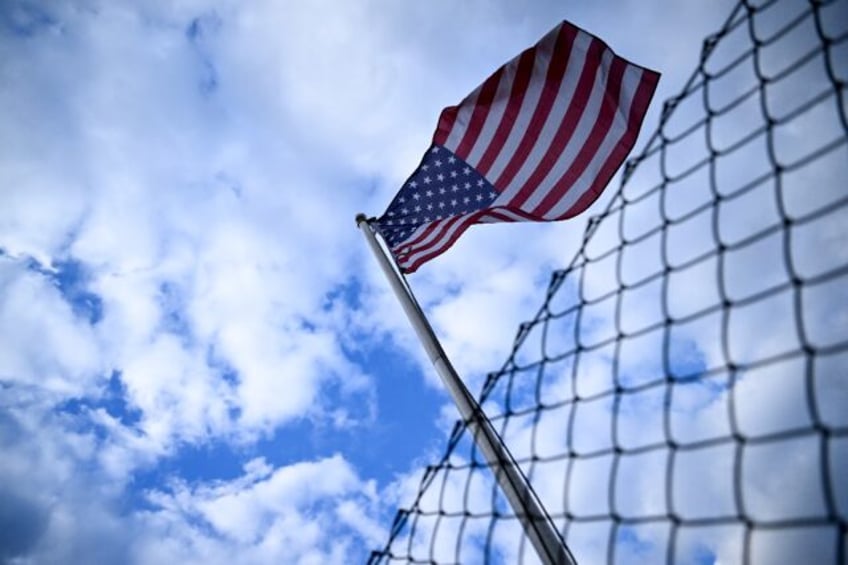 An American flag in the city of Landstuhl, near the Ramstein Air Base in western Germany