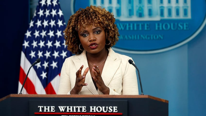 Jean-Pierre at White House podium