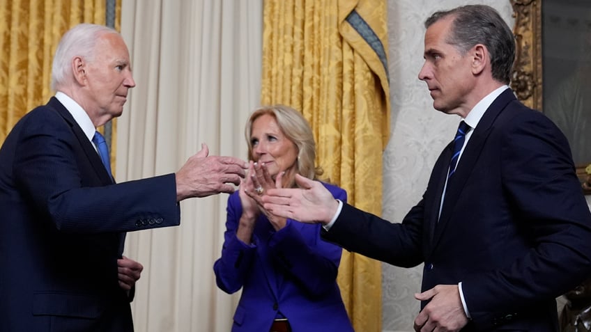 President Biden with Jill and Hunter Biden in White House