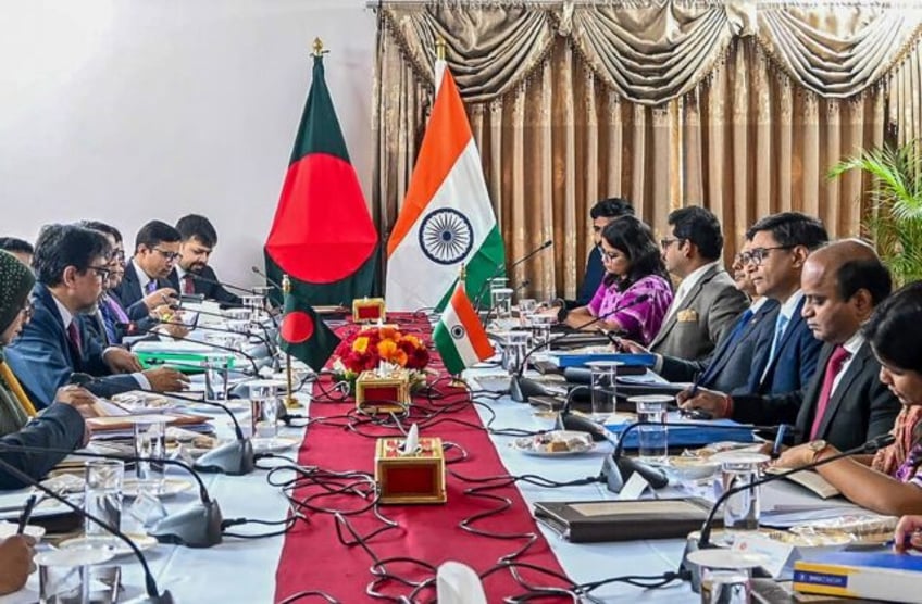 India's Vikram Misri (3R) was in Dhaka for the first in-person meeting between top officia