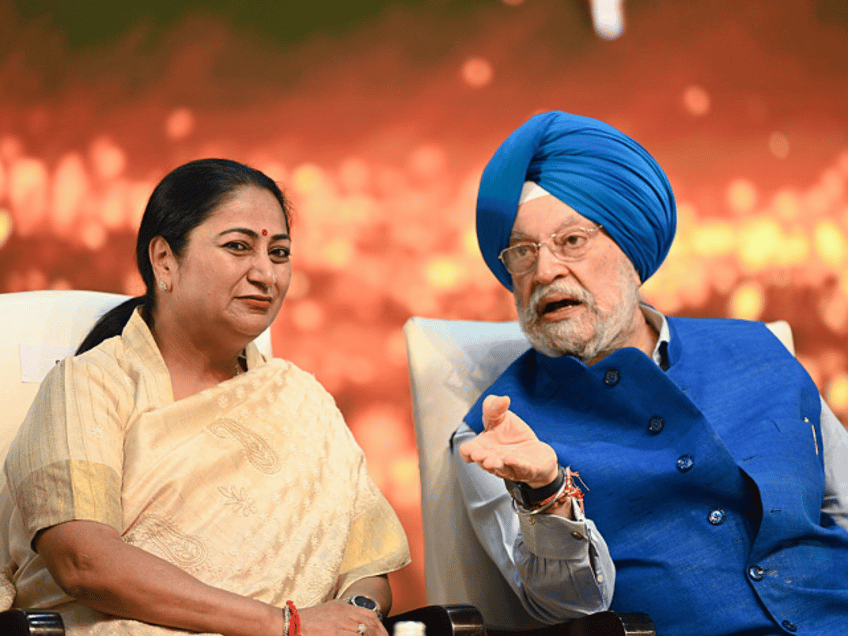 New Delhi, India – April 28: Delhi Chief Minister Rekha Gupta with Union Minister Hardee