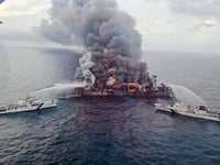 Indian coastguard battles blaze on container ship