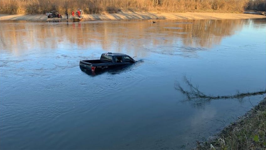 Submerged truck belonging to Jeremy Sweet