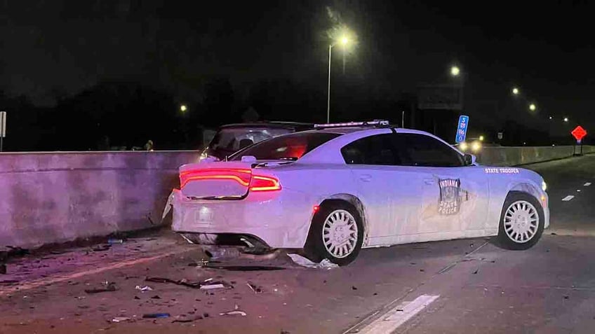 police car at accident scene