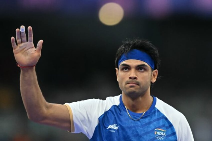 India's Neeraj Chopra competes in the men's javelin throw final of the athletics event at