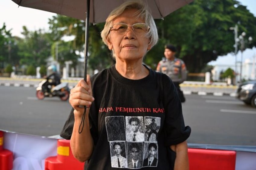 Maria Catarina Sumarsih, whose son Wawan was shot dead by the army after the 1998 fall of