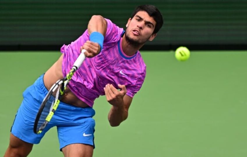 A fit Carlos Alcaraz in action at Indian Wells in March