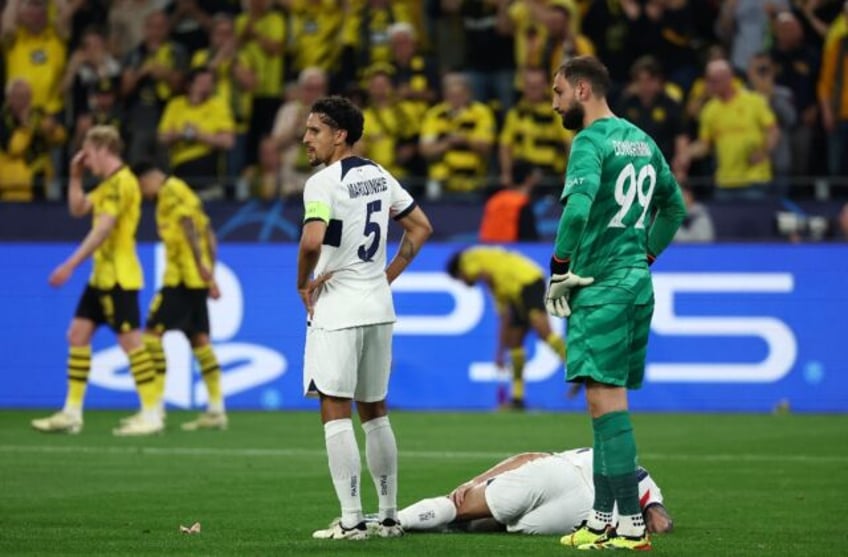 Euro dream dashed: Paris Saint-Germain defender Lucas Hernandez in the game against Boruss